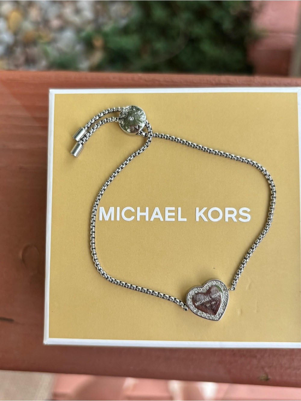 Michael Kors Silver Heritage Bracelet with Heart Charm